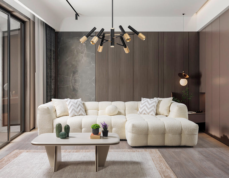 Ivy Ivory Boucle RAF Sectional - DMV FurnitureSectional
