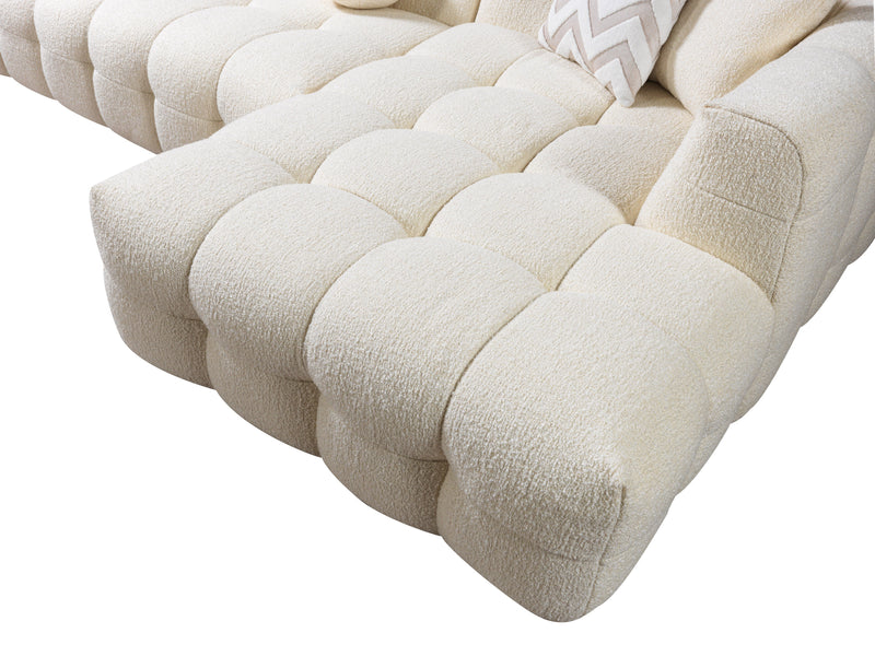 Ivy Ivory Boucle RAF Sectional - DMV FurnitureSectional