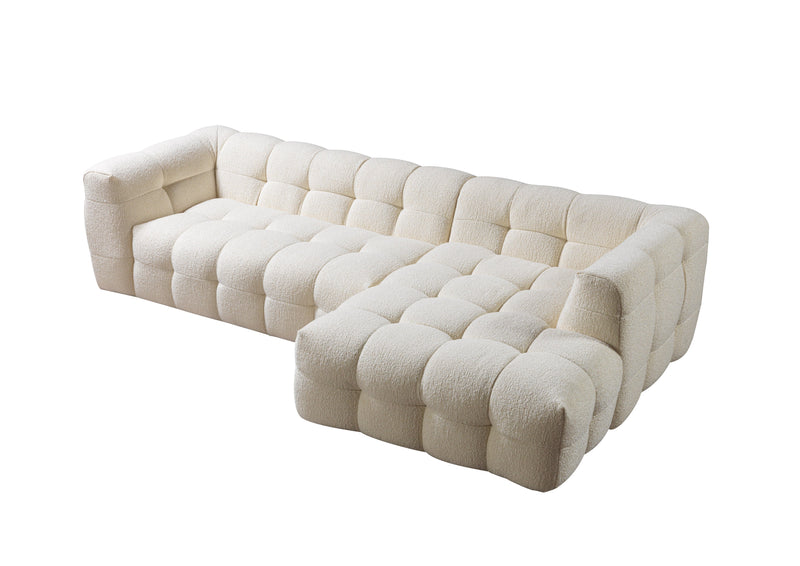 Ivy Ivory Boucle RAF Sectional - DMV FurnitureSectional