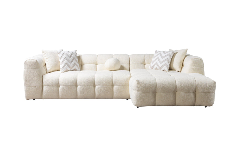 Ivy Ivory Boucle RAF Sectional - DMV FurnitureSectional