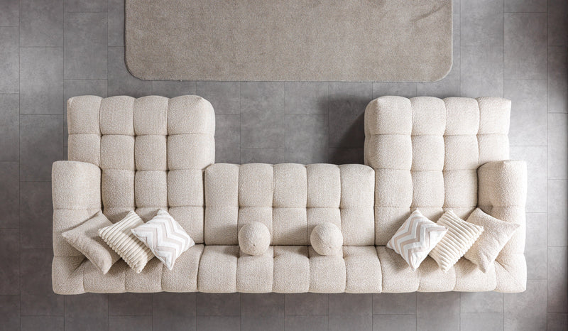 Ivy Sand Boucle Double Chaise 146" Sectional - IVYSAND-USEC