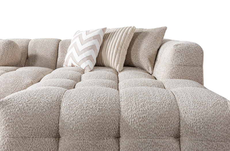 Ivy Sand Boucle Double Chaise 146" Sectional - IVYSAND-USEC