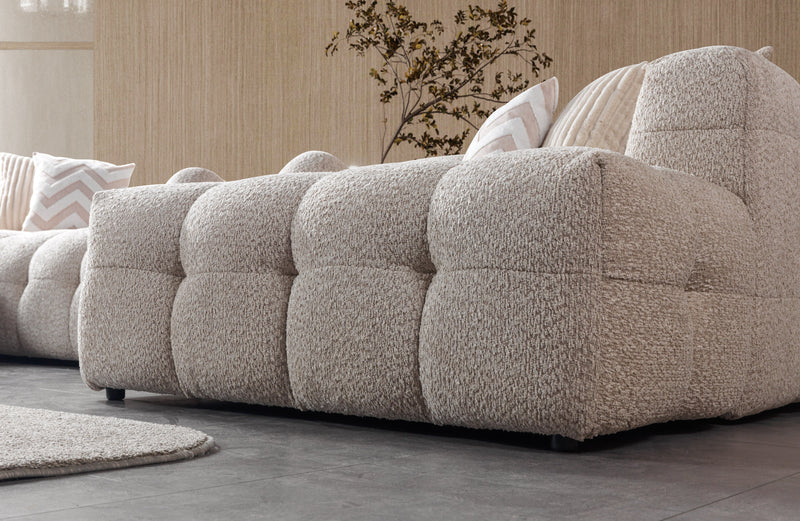Ivy Sand Boucle Double Chaise 146" Sectional - IVYSAND-USEC