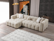 Ivy Sand Boucle LAF 110" Sectional - DMV FurnitureSectional