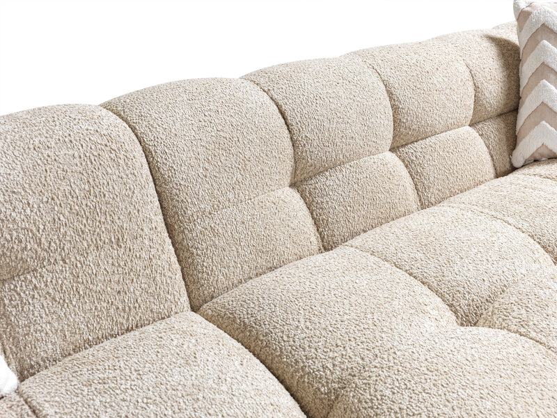Ivy Sand Boucle LAF 110" Sectional - DMV FurnitureSectional
