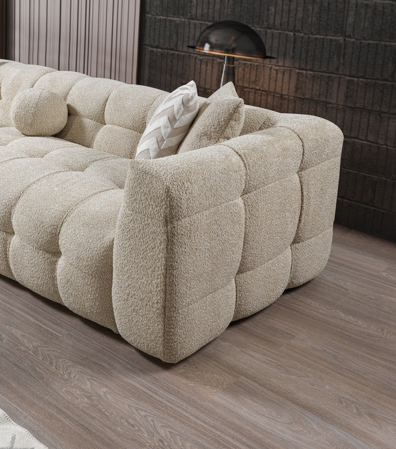 Ivy Sand Boucle LAF 110" Sectional - DMV FurnitureSectional
