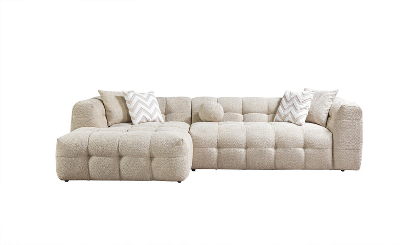 Ivy Sand Boucle LAF 110" Sectional - DMV FurnitureSectional