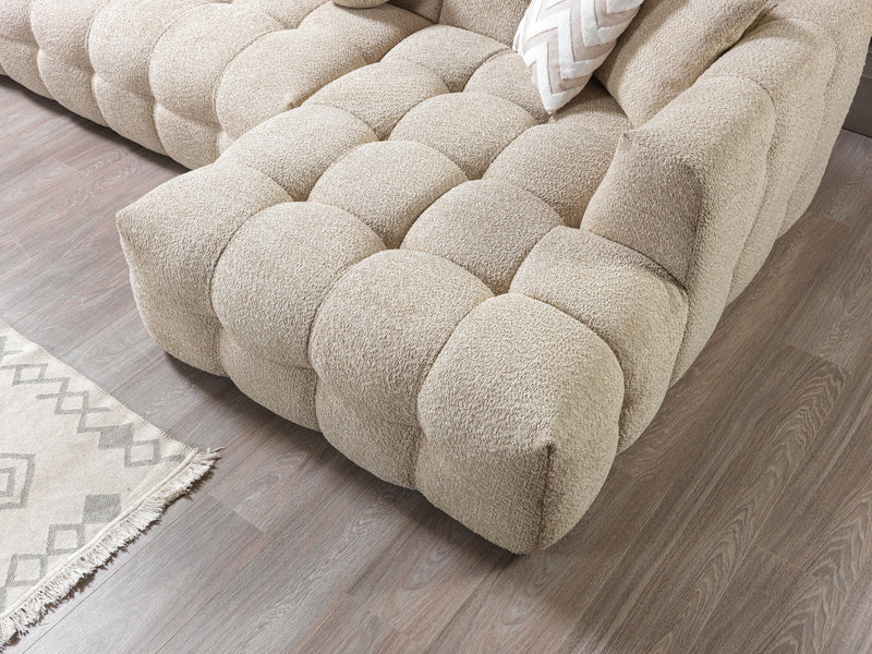 Ivy Sand Boucle RAF 110" Sectional - DMV FurnitureSectional