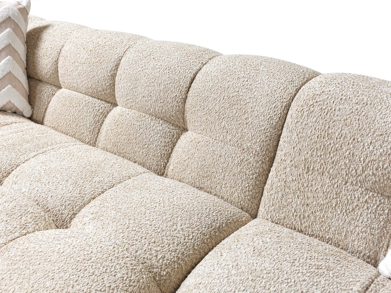 Ivy Sand Boucle RAF 110" Sectional - DMV FurnitureSectional