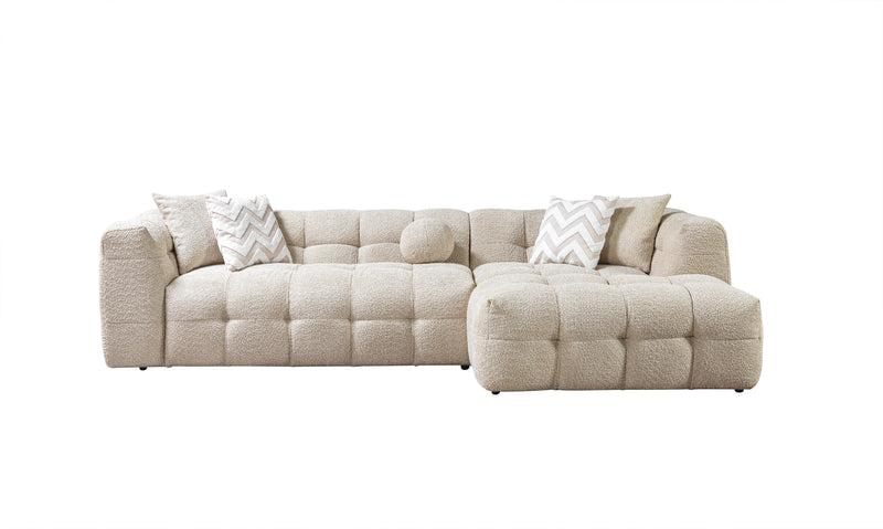 Ivy Sand Boucle RAF 110" Sectional - DMV FurnitureSectional