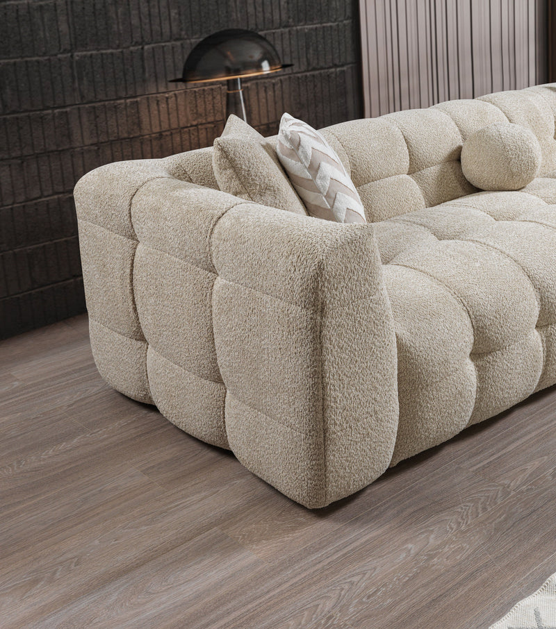 Ivy Sand Boucle RAF 110" Sectional - DMV FurnitureSectional