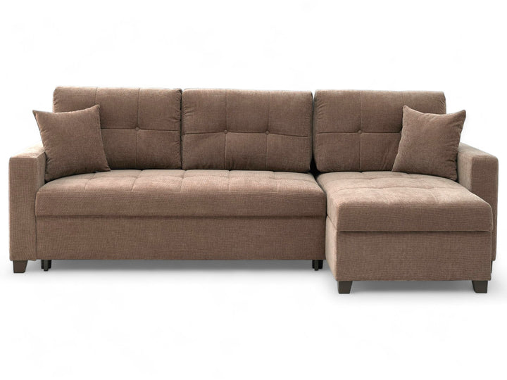 Ivy 102" Reversible Chase Queen Sleeper Sectional - Brown