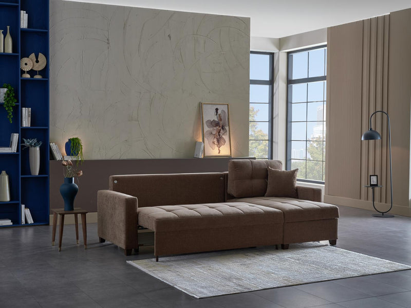 Ivy Sectional (Koopsi Basic Brown) 3 Pieces - DMV FurnitureSleeper Sectional