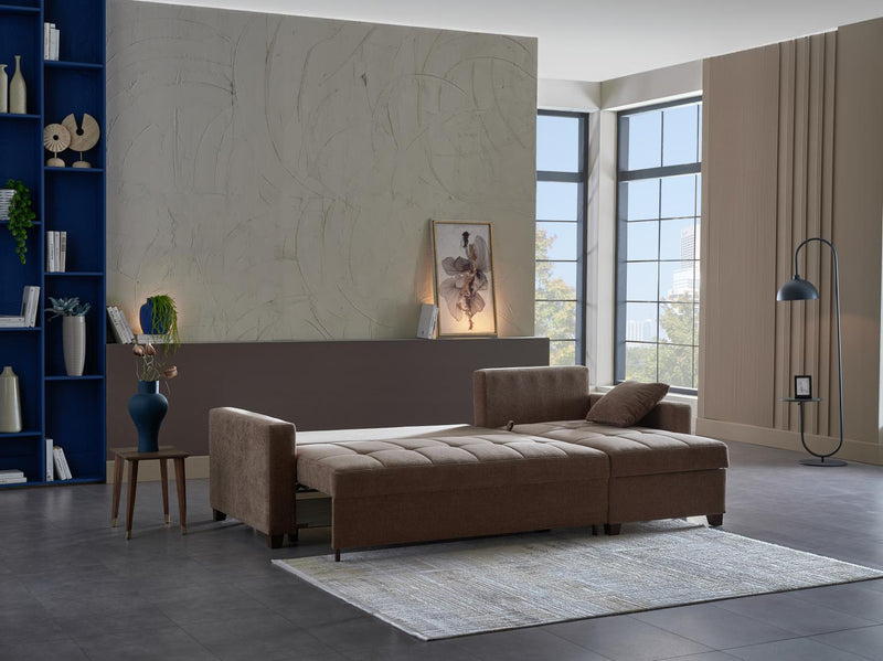 Ivy Sectional (Koopsi Basic Brown) 3 Pieces - DMV FurnitureSleeper Sectional