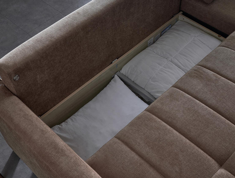 Ivy Sectional (Koopsi Basic Brown) 3 Pieces - DMV FurnitureSleeper Sectional