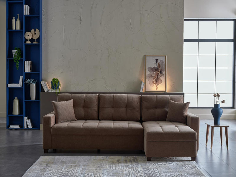 Ivy Sectional (Koopsi Basic Brown) 3 Pieces - DMV FurnitureSleeper Sectional