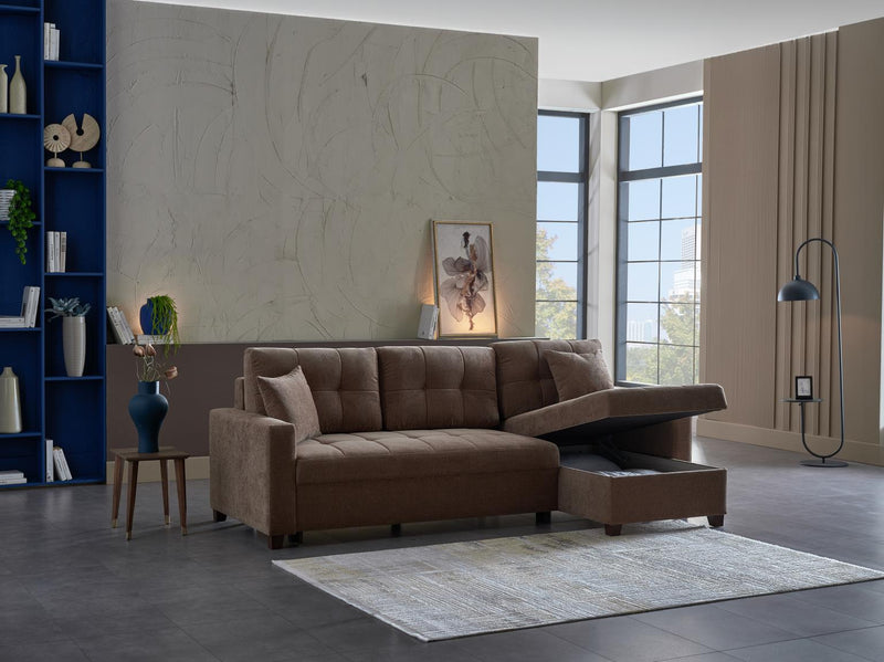 Ivy Sectional (Koopsi Basic Brown) 3 Pieces - DMV FurnitureSleeper Sectional