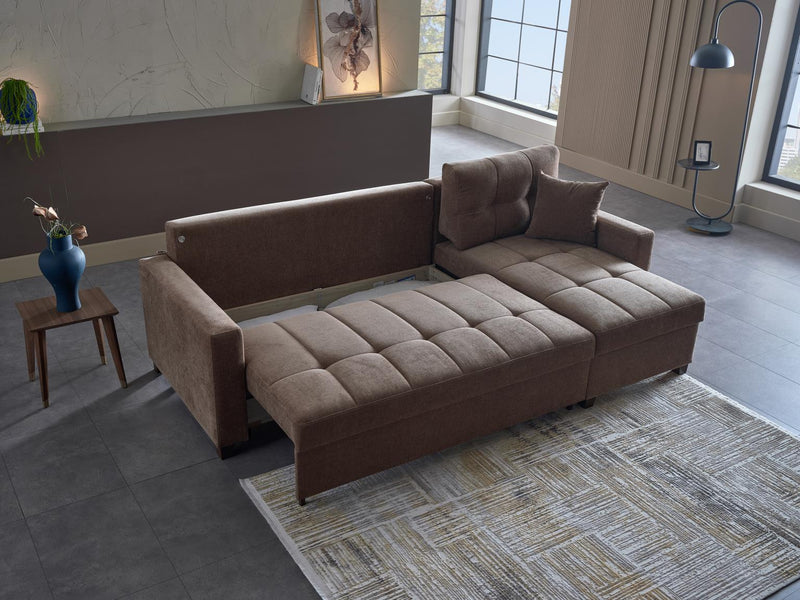 Ivy Sectional (Koopsi Basic Brown) 3 Pieces - DMV FurnitureSleeper Sectional
