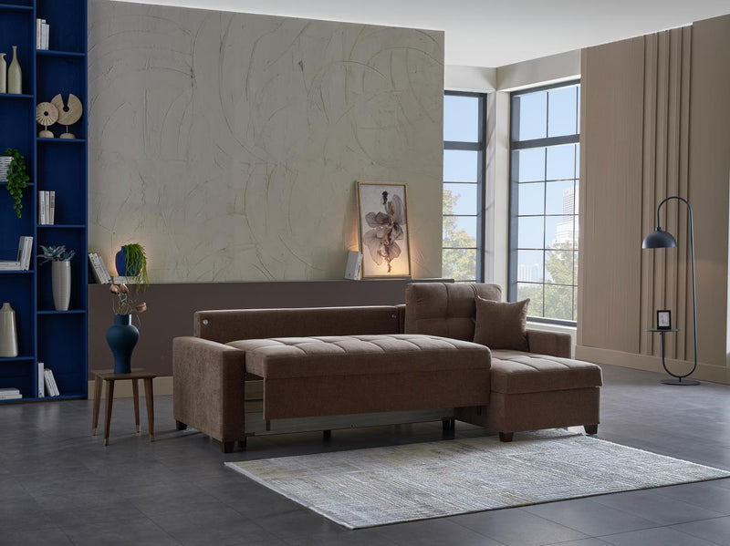 Ivy Sectional (Koopsi Basic Brown) 3 Pieces - DMV FurnitureSleeper Sectional