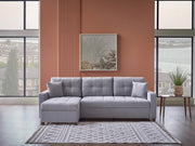 Ivy Sectional (Koopsi Basic Gray110) Brown Legs - DMV FurnitureSleeper Sectional