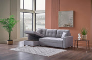 Ivy Sectional (Koopsi Basic Gray110) Brown Legs - DMV FurnitureSleeper Sectional
