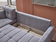 Ivy Sectional (Koopsi Basic Gray110) Brown Legs - DMV FurnitureSleeper Sectional