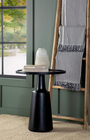 Ixia Round Solid Mango Wood Accent Side Table Black Stain - 915109