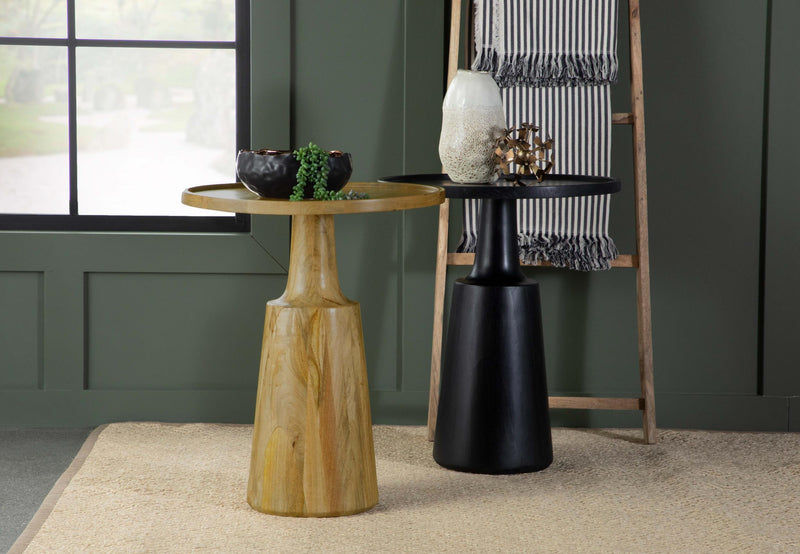 Ixia Round Solid Mango Wood Accent Side Table Natural - 915105