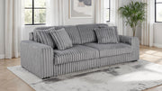 Jacana Corduroy Upholstered Dual Power Chaise Sofa Grey - 600536P