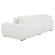 Jacana Corduroy Upholstered Dual Power Chaise Sofa Ivory - 600535P