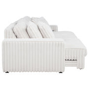 Jacana Corduroy Upholstered Dual Power Chaise Sofa Ivory - 600535P