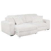Jacana Corduroy Upholstered Dual Power Chaise Sofa Ivory - 600535P