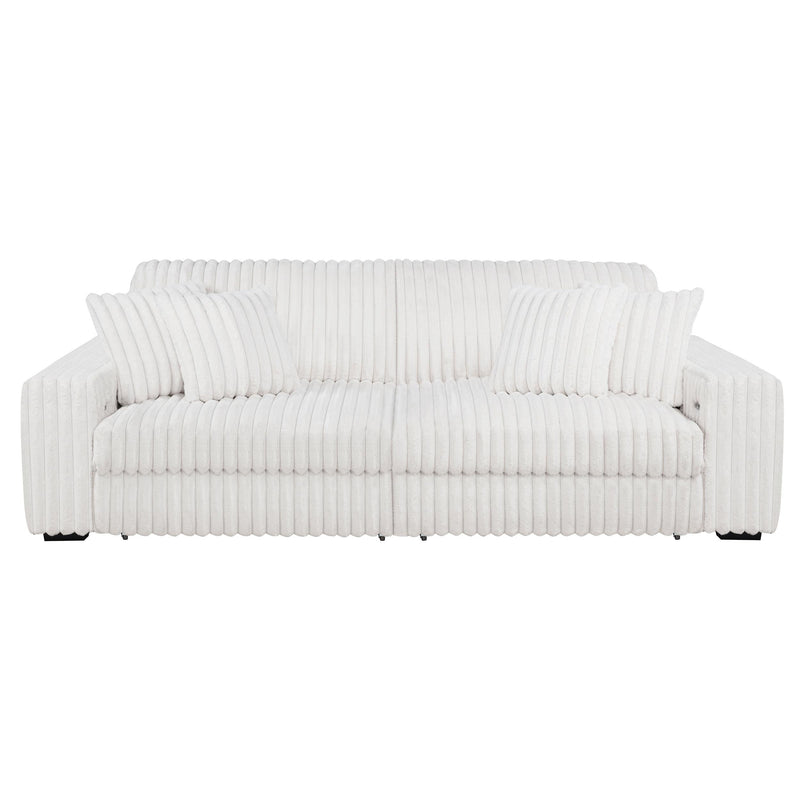 Jacana Corduroy Upholstered Dual Power Chaise Sofa Ivory - 600535P