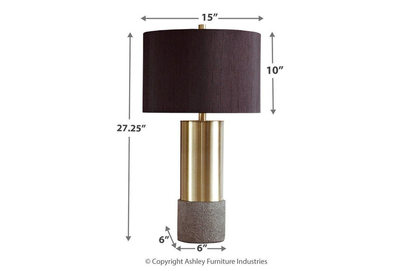 Jacek Gray/Brass Finish Table Lamp (Set of 2) - DMV FurnitureTable Lamp Pair