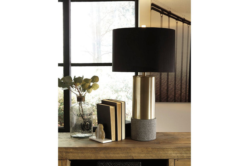 Jacek Gray/Brass Finish Table Lamp (Set of 2) - DMV FurnitureTable Lamp Pair