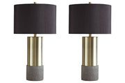 Jacek Gray/Brass Finish Table Lamp (Set of 2) - DMV FurnitureTable Lamp Pair