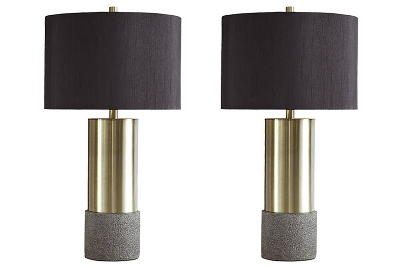 Jacek Gray/Brass Finish Table Lamp (Set of 2) - DMV FurnitureTable Lamp Pair