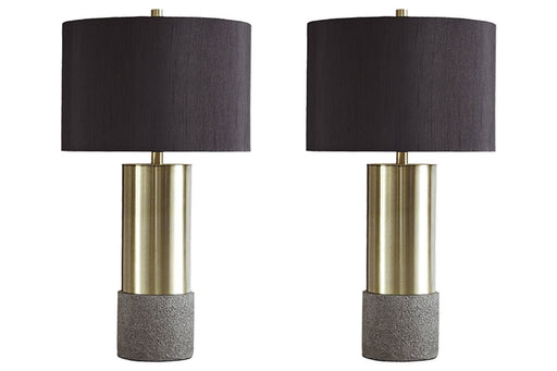 Jacek Gray/Brass Finish Table Lamp (Set of 2) - DMV FurnitureTable Lamp Pair