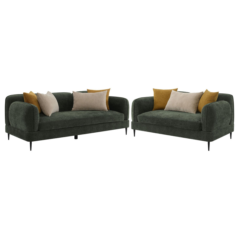 Jade 2-piece Chenille Upholstered Sofa Set Green - 509131-S2