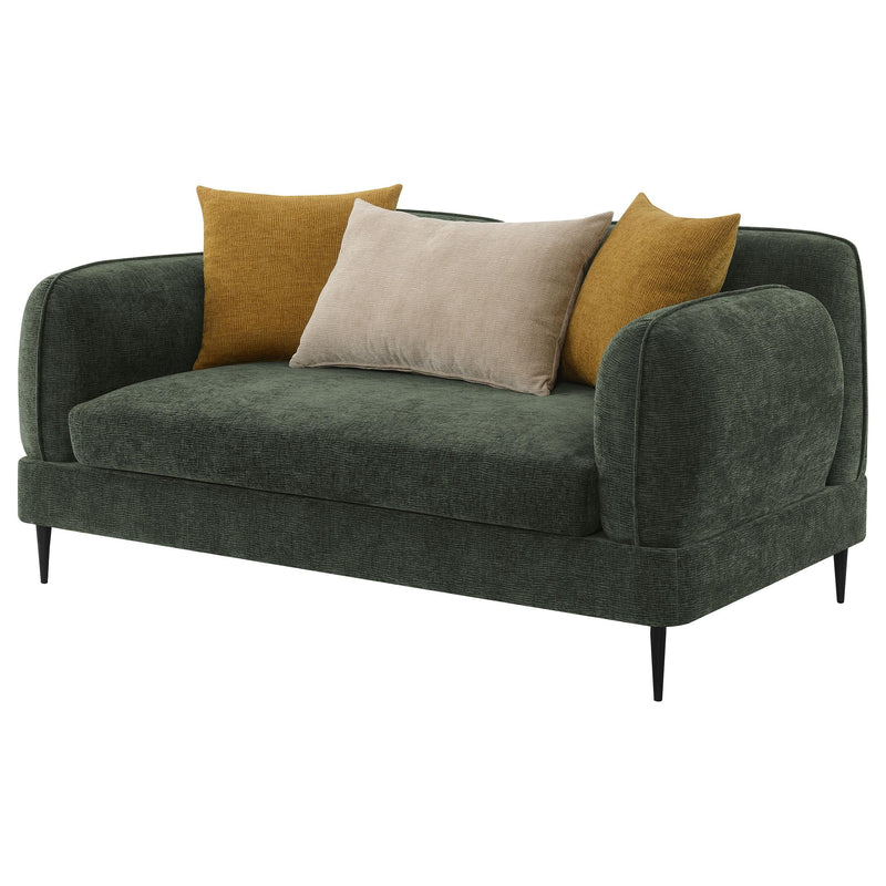 Jade Chenille Upholstered Modern Track Arm Loveseat Green - 509132