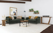 Jade Chenille Upholstered Modern Track Arm Sofa Green - 509131