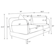 Jade Chenille Upholstered Sculpted Track Arm Loveseat Latte - 509412
