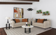 Jade Chenille Upholstered Sculpted Track Arm Loveseat Latte - 509412