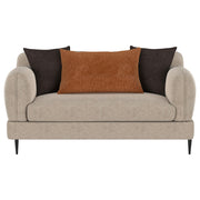 Jade Chenille Upholstered Sculpted Track Arm Loveseat Latte - 509412
