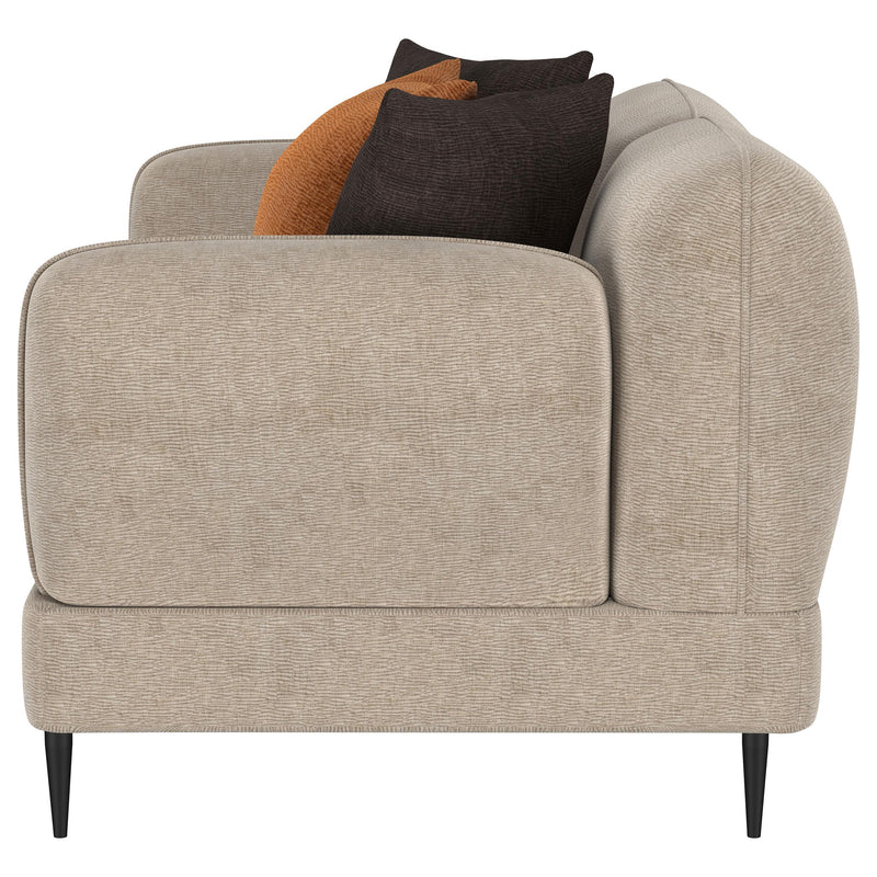Jade Chenille Upholstered Sculpted Track Arm Loveseat Latte - 509412