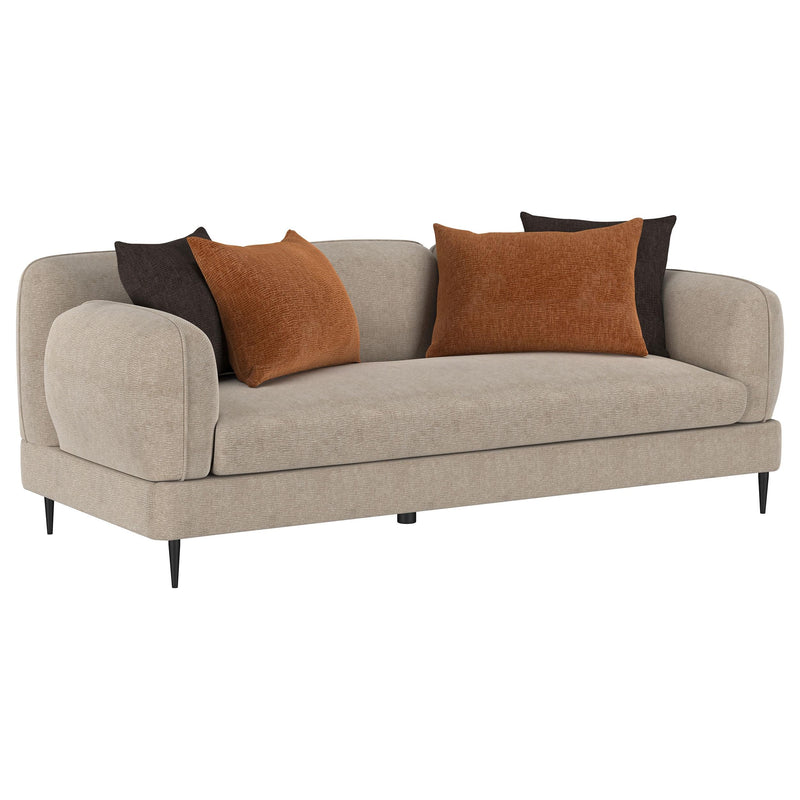 Jade Chenille Upholstered Sculpted Track Arm Sofa Latte - 509411
