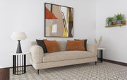 Jade Chenille Upholstered Sculpted Track Arm Sofa Latte - 509411