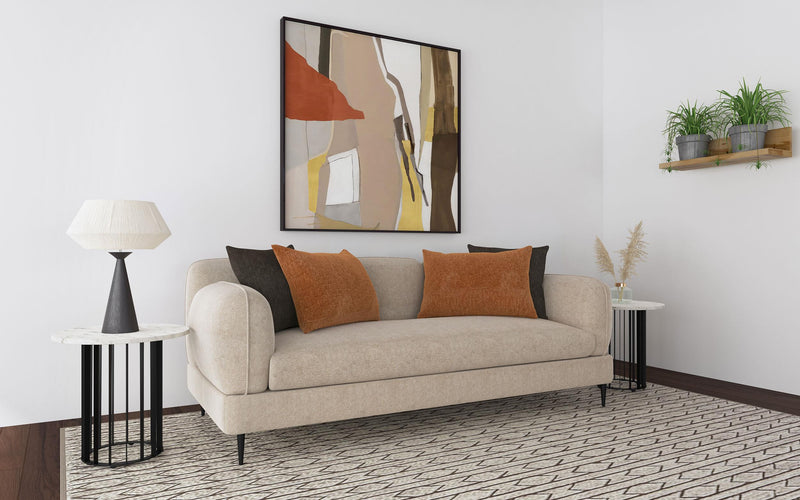 Jade Chenille Upholstered Sculpted Track Arm Sofa Latte - 509411