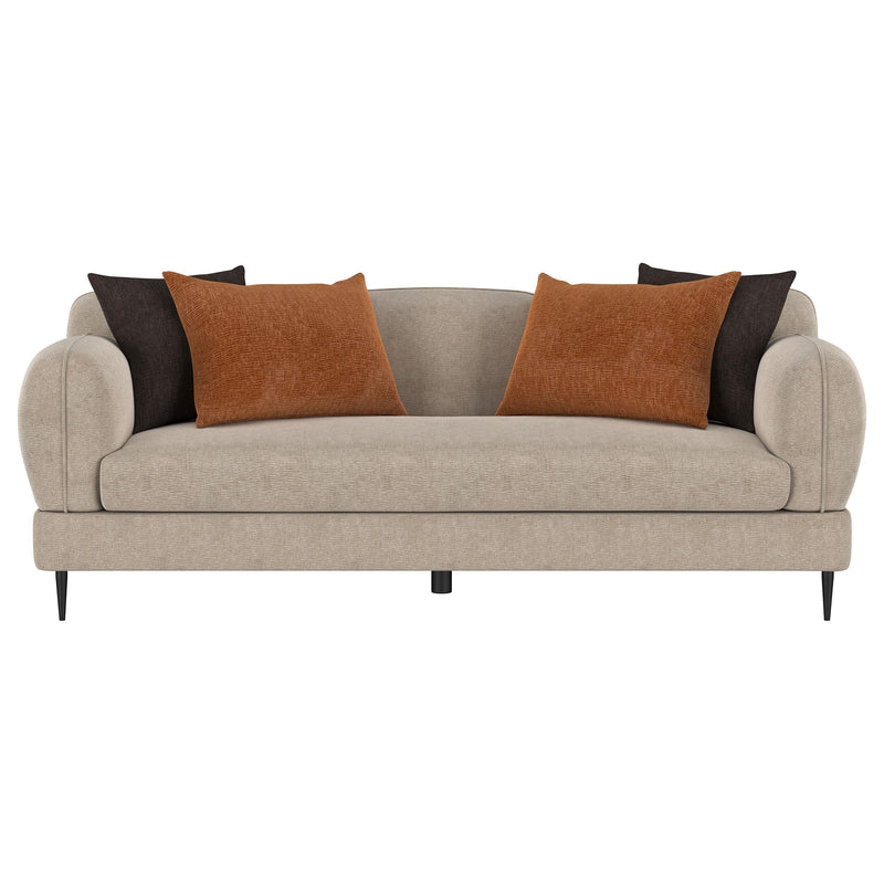 Jade Chenille Upholstered Sculpted Track Arm Sofa Latte - 509411