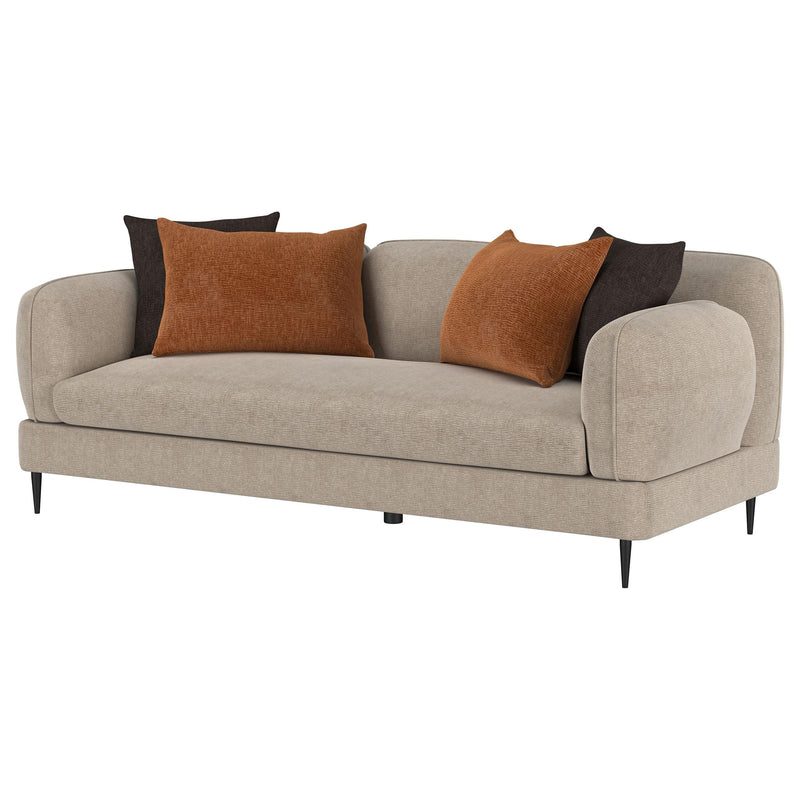 Jade Chenille Upholstered Sculpted Track Arm Sofa Latte - 509411